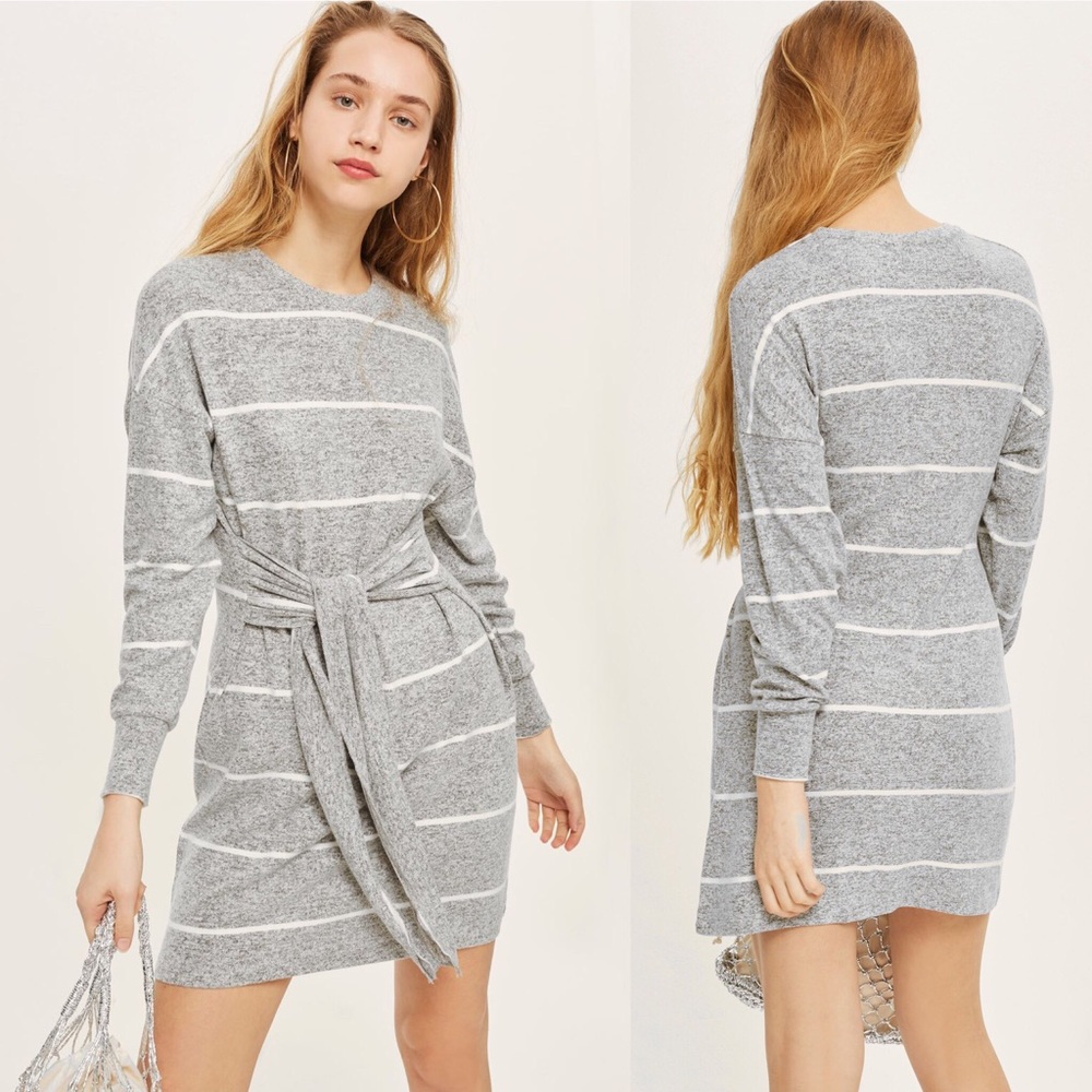 Topshop Stripe Cut and Sew Mini Dress